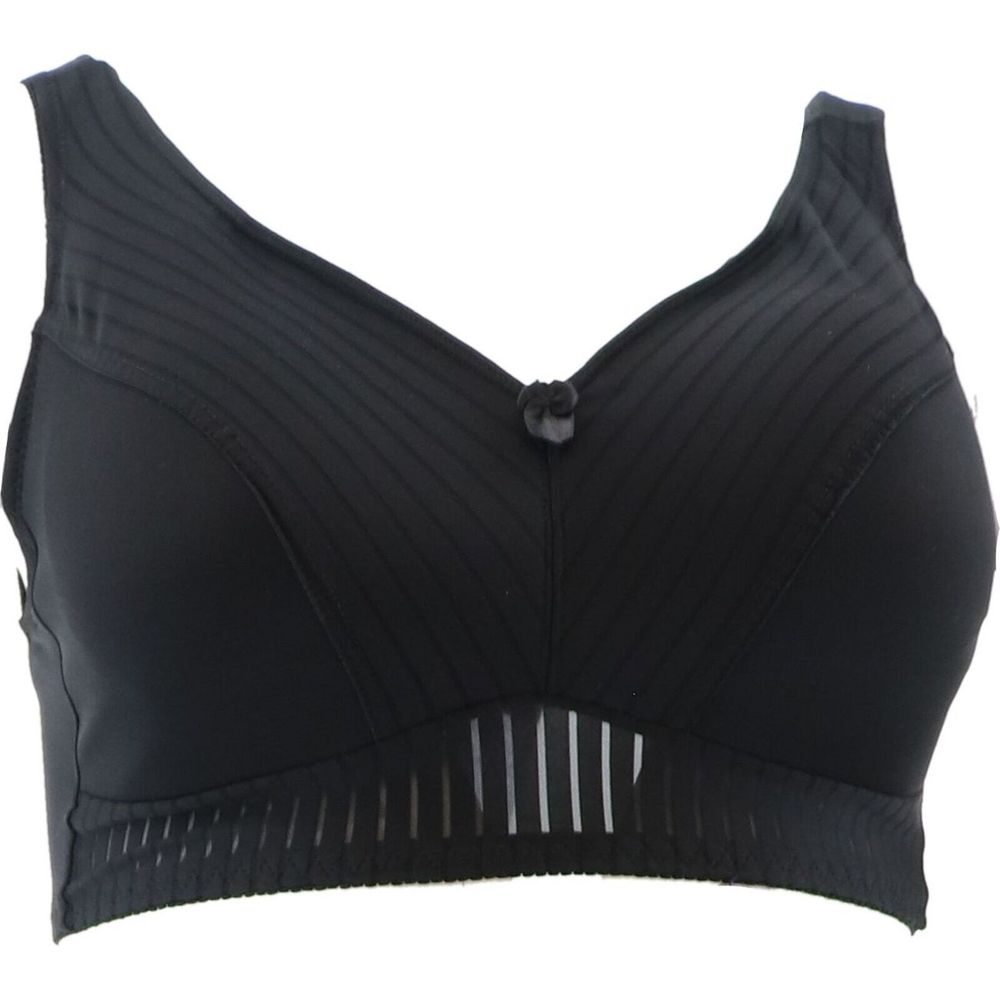 Rhonda Shear 2Pc Striped Mesh PinUp Bra Remove Pads Black Beige 7434538